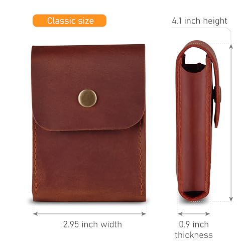 Playing Card Case, Leather Case for Board Games, Playing Card Holder, Card Deck Holder (Cognac)3