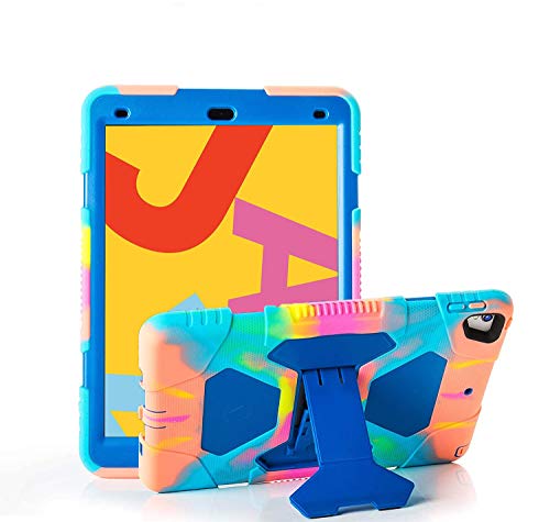 iPad 10.2 Case 2019 iPad 7th Generation Case Shockproof Slim Heavy Duty Protective Case Rugged Cover Adjustable Kickstand for iPad 7th Generation 10.2 inch 2019 Release (Colorful Blue)