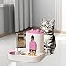 Gralara Automatic Pet Feeder and Waterer Dog Feeder 2 in 1 Anti Slip Large Capacity Feeding Station for Cats and Small Dogs Indoor, Pink