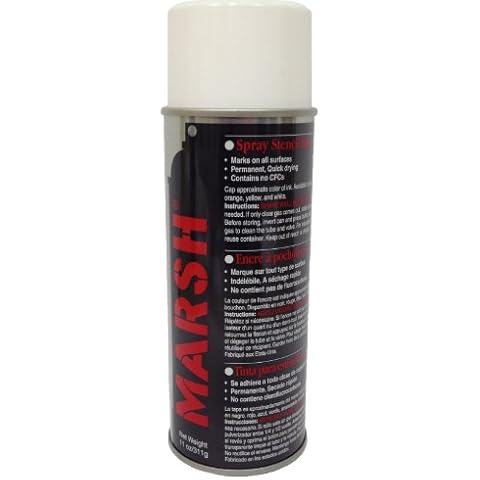 Marsh 30400 White Stencil Ink Spray Cover