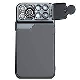 Interruptor suave y fácil: las lentes complementarias se alinean con precisión sobre las lentes de iPhone integradas. El panel deslizante tiene paradas de clic para cada juego de lentes, gracias al diseño de alineación automática aplicado, todo lo que necesitas hacer es empujar el kit de lente hacia la izquierda/derecha, luego el kit de lente se alineará automáticamente con la cámara de tu teléfono. La funda de la lente se puede quitar, se puede utilizar como una funda protectora normal.