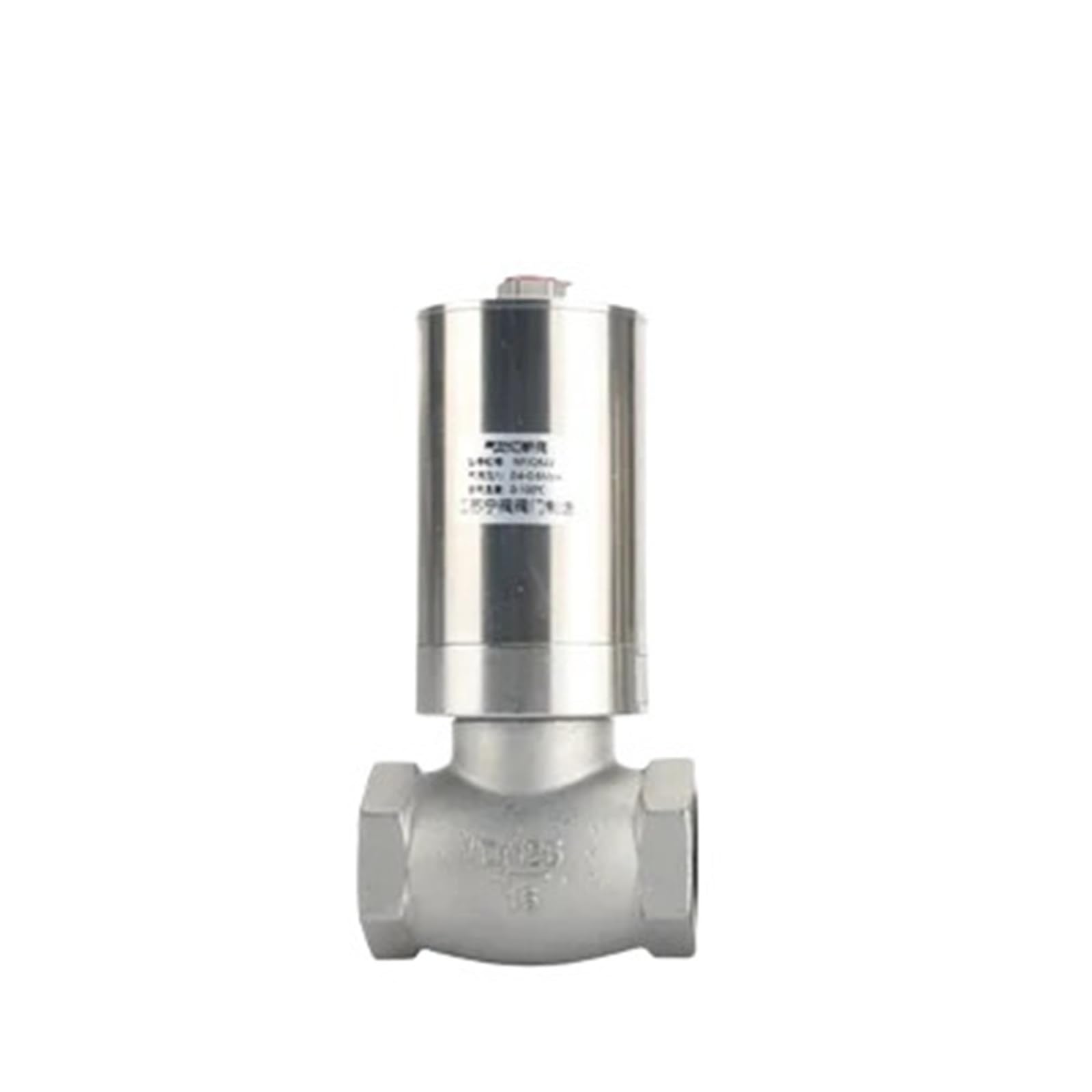 Válvula neumática cilíndrica de asiento angular tipo Y, SS304, DN25, for secadora, cierre de agua, válvula de vacío neumática(T-DN25-50)