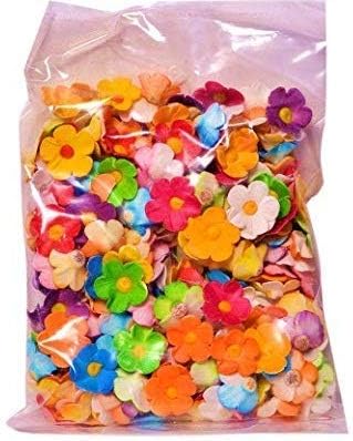 Guruhยฎ Edible Sugar Flowers โ Approx 120 Pcs โ Five Petal Blossom Design โ Cake Decoration Toppers for Cupcakes, Wedding & Birthday Cakes