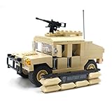 Military Hummer with Soldier Minifigures, Mounted Machine Gun and Sandbags