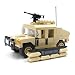 Desert Army Hummer with Military Soldiers, Machine Gun and Sandbags