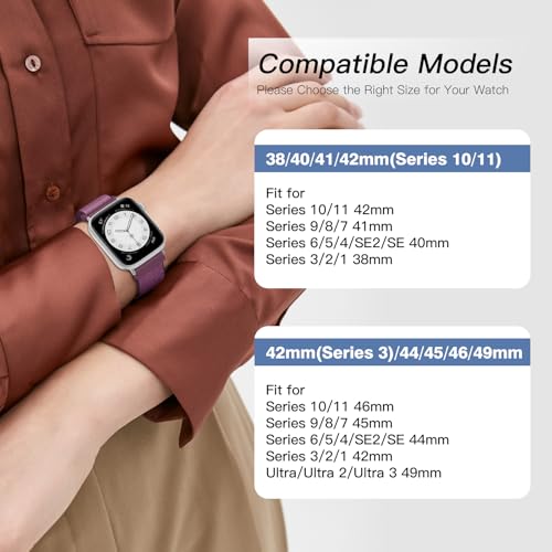 ONFNZ 6 Pack Nylon Bands Compatible with Apple Watch Bands for Women Men | Sport Loop Band 38 40 41 42 44 45 46 49mm, Adjustable Replacement Strap for iWatch Series 12 11 10 9 8 7 6 5 4 3 2 1 SE Ultra - image 2