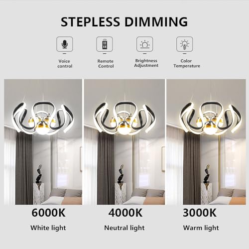 Lámpara colgante de estrellas interior regulable con tres bolas LED 3