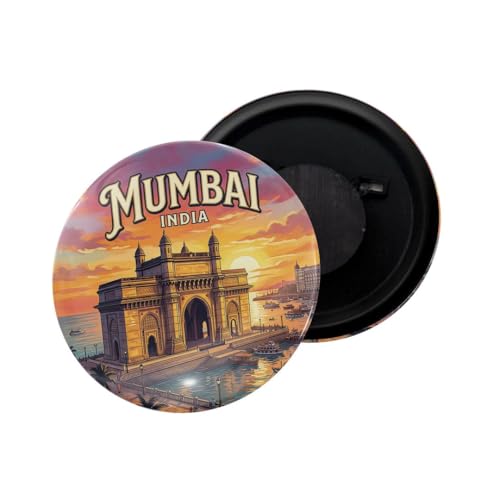 Image of dhcrafts Fridge Magnet Multicolor Maharashtra Mumbai Glossy Finish Design Pack of 1 (58mm)