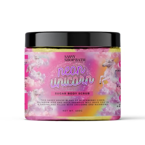 Sassy Scents Neon Unicorn Sugar Body Scrub, 400 g (Pack of 1)
