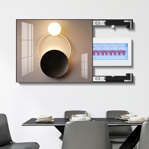 Cuadro Para Tapa Cuadro Electrico, Tapa Contador Luz, Cubre Contadores de Luz, Pintura Decorativa para Caja de Medidor Eléctrico(Black,60x50cm/24x20in)