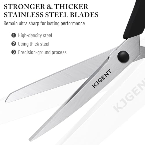 Scissors All Purpose 4-Pack, Heavy Duty Scissors Set with Thick and Sharp Blades, Premium Shears with Soft Handles, Paper Scissors for Office Household Fabric Craft School Supplies (Black) - 2