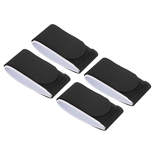 PATIKIL 45cmx5.5cm Ski Strap Fasteners, 4 Pack Adjustable Carrier Strap Ski Wraps Ski Accessories for Skis and Pole Black