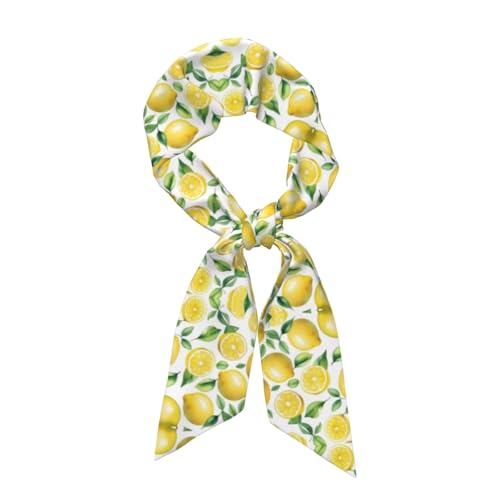 Hand drawn lemon fruit Printing Women's Fashion Scarf - Head Hair Accessories Versatile Scarf for Women Valentine's Day and Mother's Day, Black, One Size