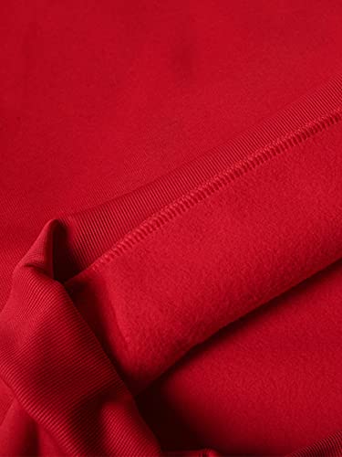 Floerns Women's Drawstring Hoodie Long Sleeve Heart Print Pullovers Sweatshirt Red L #TOP3