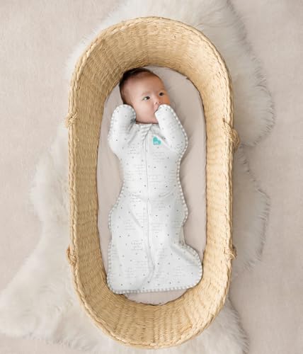 Image of Love To Dream Swaddle UP, Baby Sleep Sack, Twin Zipper for Easy Diaper Changes, Arms UP Position, Hip-Healthy, Lightweight & Breathable, Sleeping Bag, Moderates Temps 24-27C, 1-3M, You are My White