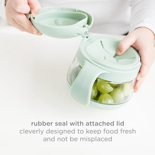 Image of Ubbi Tweat Snack Container for Kids & Toddlers, Sage Green & Blush Pink (Pack of 6)