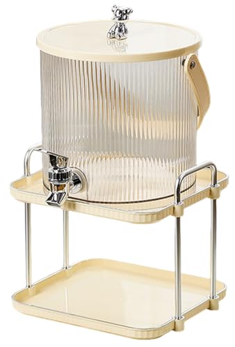 duwanlhridh 麦茶ポット ピッチャー 冷水筒 蛇口付き ジャグ プラスチック製 蓋付き 業務用 家庭用 来客用 おしゃれ 可愛い 大容量 広口 割れにくい お手入れ簡単 アウトドア ジュース お茶 パーティー (5L,B)