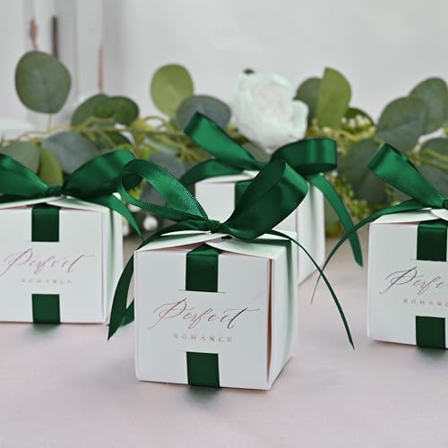 Image of Double Face Spruce Green Satin Ribbon 1 /2 inch X 50 Yards Polyester Spruce Green Ribbon for Gift Wrapping Very Suitable for Weddings Party Invitation Decorations and More