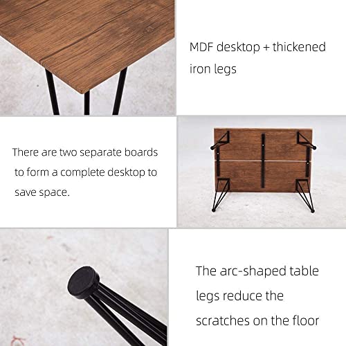 Niern Wood Dining Table With Metal Hairpin Legs,Rectangle Farmhouse Kitchen Table For Dining Room Living Room,Brown #TOP5