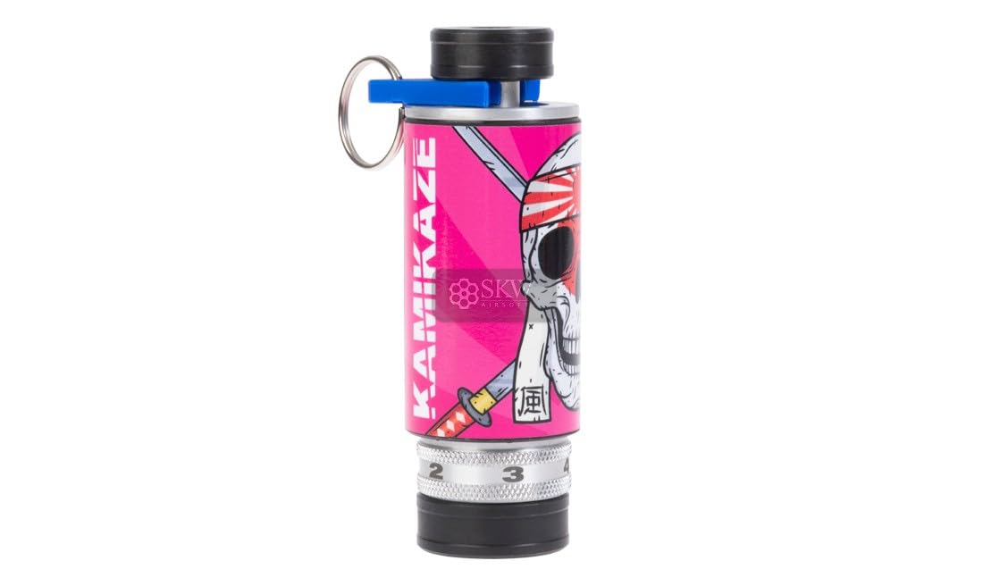 Genérico Granada de Detonación Saigo Defense Kamikaze XL, Rosa, 13,6 cm, 6 Cartuchos de Fogueo 9mm, para Entrenamiento y Airsoft