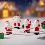 OTKARXUS Santa Claus Mini Christmas Ornaments,8PCS Christmas Miniature Ornament Kits,Cute Resin Santa Claus Figurines Micro Landscape Ornament for Home Garden Party Desktop Decoration (Pattern C)