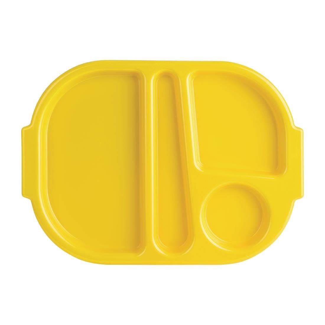 Olympia Yellow Kristallon Pp Oval Compartment Food Tray 321Mm