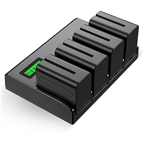 4 Pack NP-F970 Batteries and 4-Channel Charger for Sony NP-F970 NP-F950 NP-F960 NP-F550 NP-F330 NP-F570 Battery and Sony CCD-SC55, TR516, TR716, TR818, TR910, TR917 Sony handycams Cover