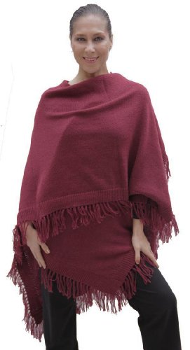 Knitted Soft Alpaca Wool Ruana Cape Wrap One Size Colors Available
