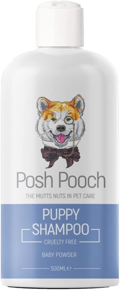 Puppy Shampoo Naturally Derived Gentle Baby Powder Fragrance Wash, Posh Pooch® Hypoallergenic Allergen Free Shampoo For Young Dogs | Cleans , Moisturises and Protect Coat And Skin- Cruelty Free