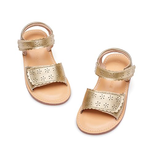 Image of Felix & Flora Toddler Girl Sandals -Flower Girl Dress Shoes Open Toe Little Kid Flats