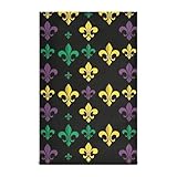 Fleur De Lis Mardi Gras - Juego de toallas de cocina, 28 x 18 pulgadas, absorbentes