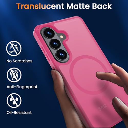 Image of WRJ Magnetic Case for Samsung Galaxy S23 6.1-Inch,Matte Hot Pink
