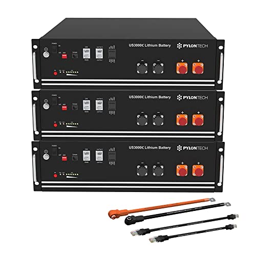 Preisvergleich Produktbild Pylontech 3X US3000C LiFePO4 Batterie 10,5kWh mit Wechselrichter-Anschlusskabelset