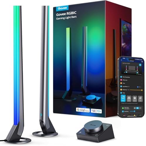 Govee RGBIC Gaming Light Bars with Smart Controller, Wi-Fi Smart LED Gaming Lights with Music Modes and 60+ Built-in Scene Modes
