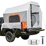 VEVOR Inflatable Pickup Truck Tent, 7.2 x 5.4 FT 3-Season Truck Bed Tent with Ventilated Mesh Windows, PU2000mm Waterproof Pickup Camping Tents for Outdoor Hiking Activities - Air Pump Included
