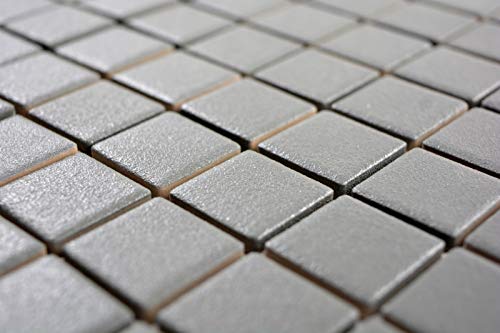 Mosaïque Sol Gris Ardoise Anti-dérapant - Mosani, 10 Pièces