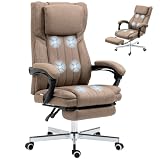 Vinsetto Sedia da Ufficio Massaggiante a 6 Punti 135° 108-118 cm Marrone