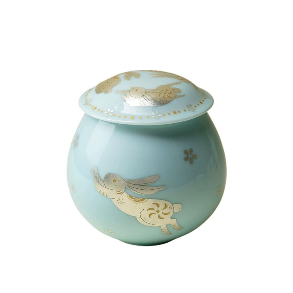 ENGENDER Tea Storage Jar Household Ceramic Small Tea Can Mini Storage Sealed Warehouse