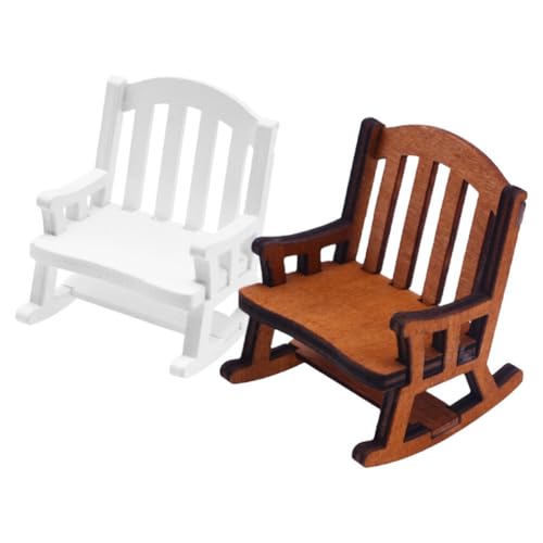 Meubles de poupée en bois : chaises à bascule miniatures 1:12 de qualité
