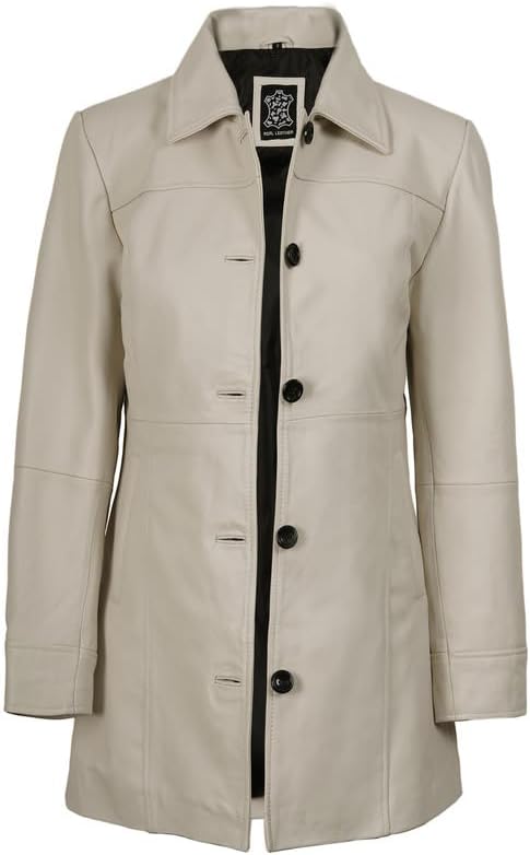 Decrum Leather Coats for Women - Carcoat Style Winter Fashion Womens Long Leather Jackets - Image 2