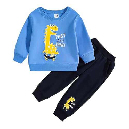 恐竜柄 ベビー服 2点セット キッズ 男の子 女の子 セットアップ スウェット 上下セット 子供服 長袖 トップス トレーナー ドローストリング 長パンツ 可愛い 幼児服 子供服 部屋着 柔らかい カジュアル 普段着 スポーツウェア 秋と冬 1〜3歳