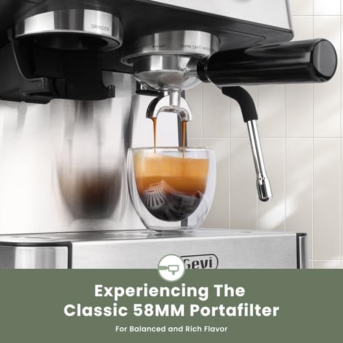 Gevi 20 Bar Espresso Machine with Grinder & Steam Wand for Latte Cappuccino — view 3