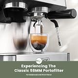 Gevi 20 Bar Espresso Machine with Grinder & Steam Wand for Latte Cappuccino | Removable Water Tank, Powerful Milk Frother, Stable Pressure System For Crafting Silky Homemade Coffee Drinks