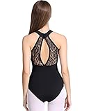 Limiles Women's Halter Neck Bodysuit Keyhole Back Gymnastic