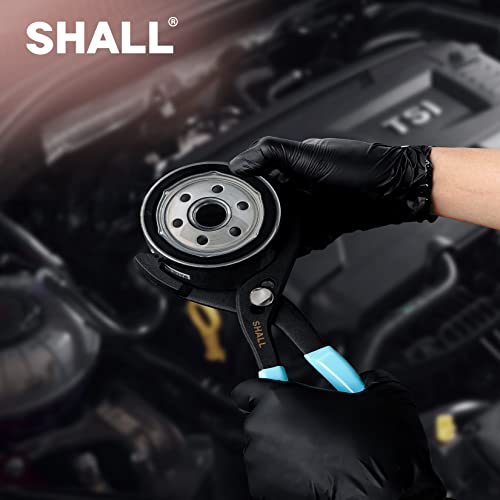 Shall 2-Piece Oil Filter Wrench Set, 10 Inch & 12 Inch Adjustable & Heavy-Duty Metal Oil Filter Pliers/Removal Tool, For Pulling Oil Filters From Cars, Motorcycles, Trucks, 2-Pack Pvc Gloves Included #TOP6