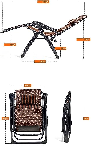 Chaise longue zero gravity pliable et inclinable avec oreiller pour relaxation optimale - 3