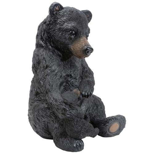 Escultura Oso Madre y Cría en Poliresina Rústica miniatura 3