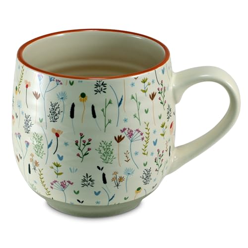 Taza de Cerámica Vintage Floral 18 Onzas miniatura 2