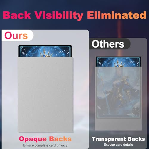 Image of 200 Pack Card Sleeves, Matte Dual Trading Card Sleeves with Opaque Back & Smooth Shuffle, Tear Resistant Card Protectors for MTG, TCG and Game Cards (Justice Silver)