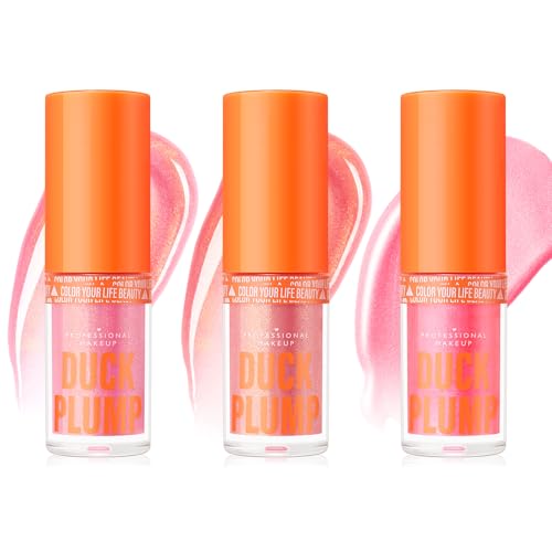 Boobeen 3PCS Lip Gloss Set Long Lasting Moisturising Lip Oil Hydrating Lip Plumper Gloss Glossier Lip Balm Shiny Glow Lip Stain Tint